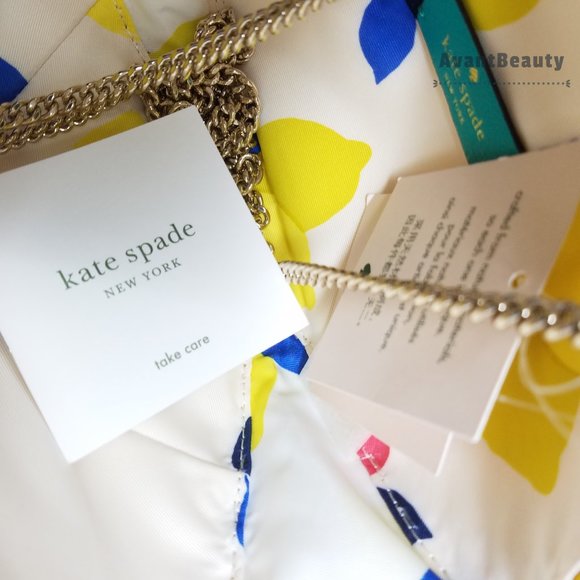 Kate Spade Lemon Zest Wicker Crossbody Yellow New - Picture 11 of 12